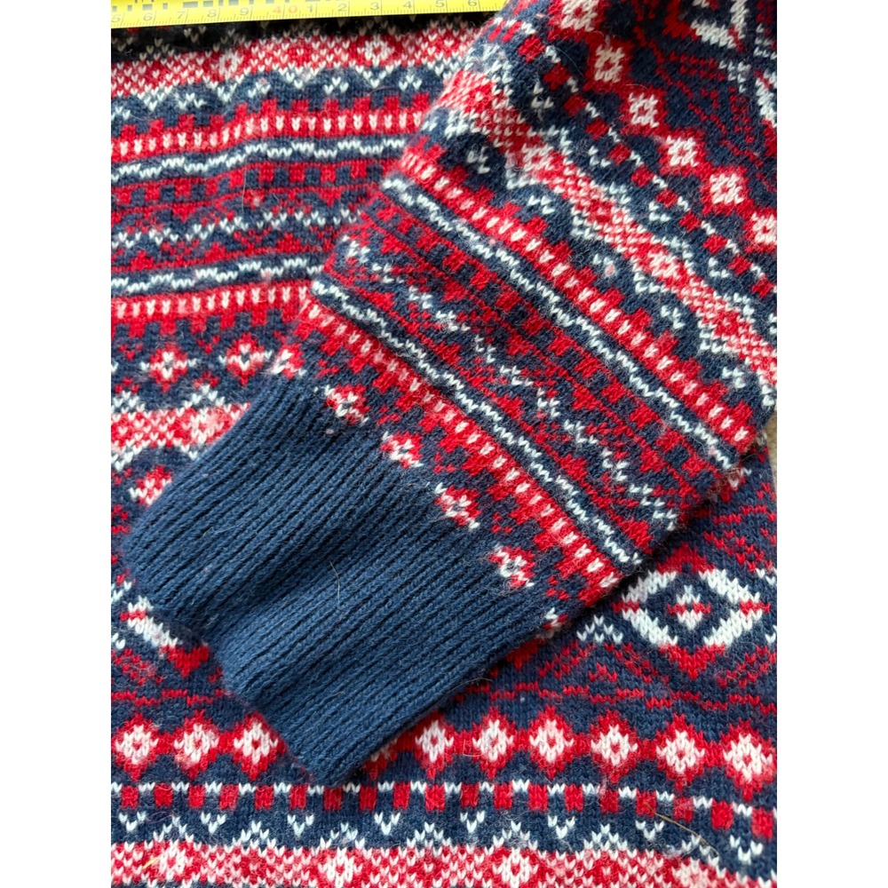Vineyard Vines Sweater Medium Blue Red Fair Isle Knit Heritage Preppy Americana - Picture 5 of 11